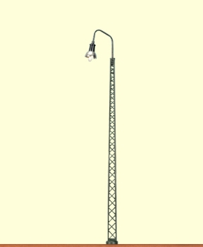 H0 Leuchte LED Gittermastleuchte mit Stecksockel, H= 140mm, Gleichspannung 12- 16V, Brawa Gleichrichter 2185,