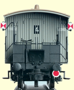 H0 Bahnfahrzeuge Zurüstung Geländer mit Schlußsignal für Personenwagen,  2Achsen