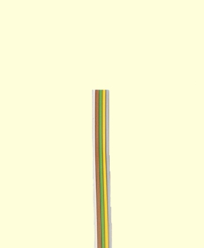 elektro Flachbandlitze, 0,14mm², 5fach, Ring, 5m, 1,5A, weiß- braun- grün- gelb- grau