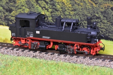 H0 D DR Dampflokomotive BR 99587 , Rekolok Ep.III, Druckluftbremse, Luftbehälter V - Form, Dach Schiebeluke, Kupplung Trichterkupplung