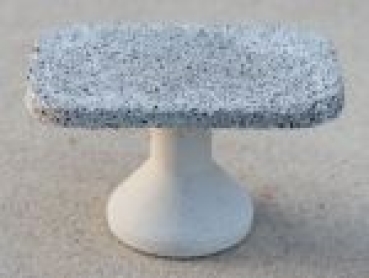 G Tisch oval Beton weiß Fuß rund