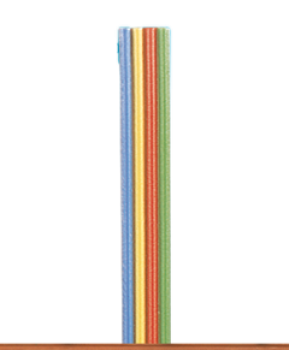 elektro Flachbandlitze, 0,14mm², 4fach, Ring, 5m, 1,5A, blau gelb rot grün