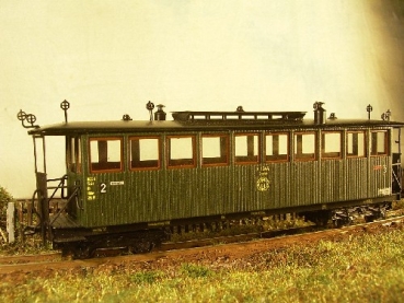 H0e Bahnfahrzeuge D DRG Oberlichtpersonenwagen K 1244, Gat.713, 4A, Ep.II, grün,........