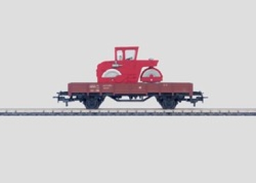 H0 mär D DB Niederbordwagen bel., 2A, Ep.IV, braun, Dieselwalze rot, etc.......................................................................