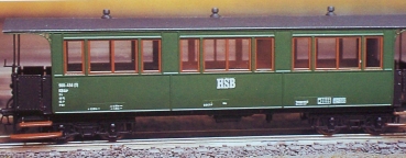 H0e Bahnausstattung D DR HSB PRI BS MS Personenwagen,  ohne WC,  4A,  historischer Zugwagen