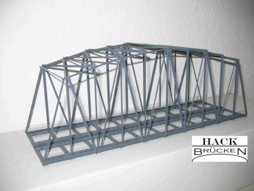 H0 B 42- 2 Bogenbrücke grau, 2gleisig, 40x 13,5x 14,5cm, Gleisabstand 6,4cm, Durchfahrtshöhe 11cm, etc......................................................................