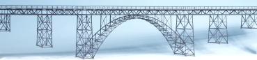 H0 m 160 Hochbogenbrücke grau 160cm 2gl. ( Müngsterbrücke kompl. )