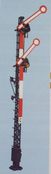 H0 Bahnausstattung BS MS KS Gittermastsignal,  115mm/ 92mm , 1Fl.,  LED- beleuchtet, Schmalmast, Hp0/ Hp1, Vorbild 8- 10m