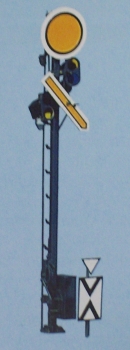H0 Bahnausstattung BS MS KS Vorsignal, Vr0/ Vr1/, Vr2,  52mm,  beleuchtet,  dreibegriffig