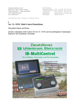 elektro Multi Control Zusatzlizenz, etc..................................................
