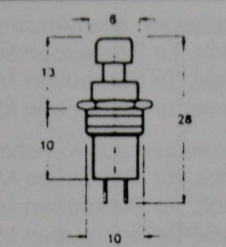 elektro Mini Drucktasterschalter  1pol., 250V, 0,5A,  rot