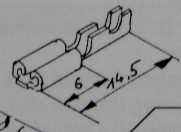 elektr. Flachsteckerhülse Märklin C Gleis 2,8mm 0,5mm, St.20x