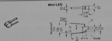 elektro Mini LED 1x 2mm, 2x, rot