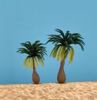 H0 Geländegestaltung tropische Kokospalme St.2x, grün mit gelb, 7,5cm, 10cm, etc.......................