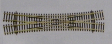 TT Modellgleisbettung Doppelte Kreuzungsweiche 1 15° dunkel