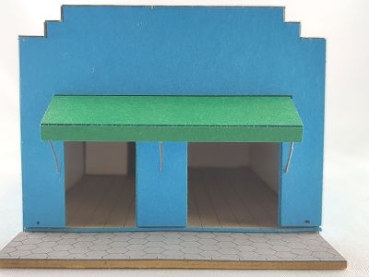 H0 Gebäude BS Ladenlokal brasilianisch, blau, Lasetcut, etc................................