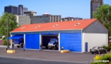 H0 Gebäude BS Garagen für LKW 4x, L=33x 12x 8,7cm, etc.................................................................