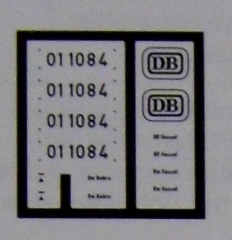 H0 Ausstattung BS NS D Dampflokomotive BR 01 Ätzbeschriftung Öl