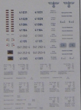 H0 Ausstattung D DRG DB DR Schiebebildersatz BR 41 Altbau