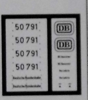 H0 Ausstattung BS NS D DB Dampflokomotive 50 791 Ätzbeschriftung