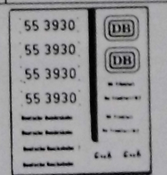 H0 D DB BS Dampflokomotive BR 55 3930 Ätzbeschriftung Neusilber