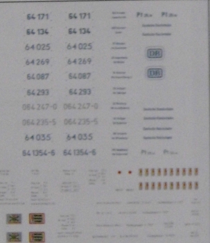 H0 Ausstattung BS D Schiebebildersatz BR 64