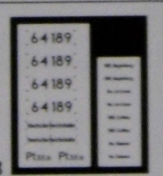 H0 D DR BS Dampflokomotive BR 64 189 Ätzbeschriftung Neusilber