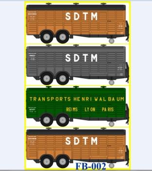 H0 LKW Anhänger Set 4x zweiachsig UFR SDTM