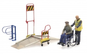 H0 Geländegestaltung Rollstuhlbrücke mit Figuren, etc............