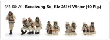 H0 mili D DR WM Figur Besatzung Winter SD Kfz 251/ 1 10x, etc.........................
