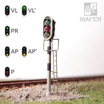 N E Bahnausstattung RENFE Hauptlichtsignal  LED 3, grün, rot, gelb, etc.................