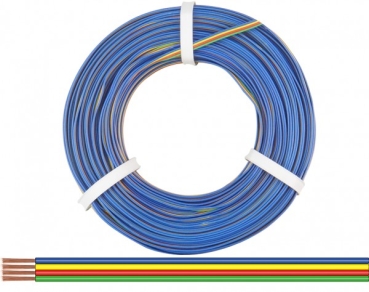 Litze  Vierlingslitze 4x 0,14mm²,  Ring 50m, blau- gelb- rot- grün, etc...............................................................................