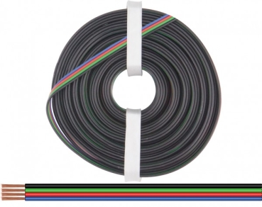 Modellbauartikel SB Verpackung Vierlingslitze 4x 0,25mm², Für RGB- LEG Streifen, 5m,  schwarz- grün- rot- blau, etc.......................................................................