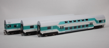 N D DR Doppelstockwagen Set, 4A, Ep.V, 3x, mint- grün, etc...............................................................