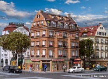 H0 Gebäude BS Restaurant mit Inneneinrichtung, L= 15,7x 11,7x 19cm, etc..................................................................