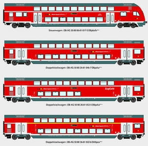 H0 D DB Doppelstockwagen Set 4x 4A Ep.VI