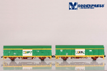 H0 P CP Güterwagen ged. Set 2x 2A grün