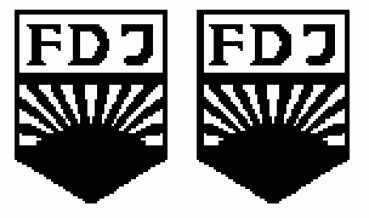 I D DDR Zubehör Schild Paar " FDJ "