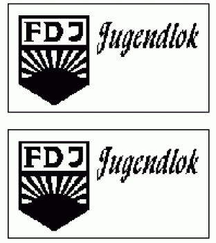 TT D DR Zubehör Schild DR MS Paar " FDJ Jugendlok "