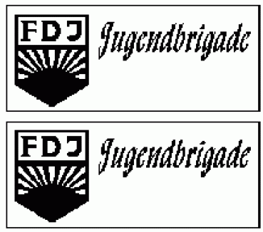 0 D DR Zubehör Schild DR MS Paar FDJ Jugendbrigade