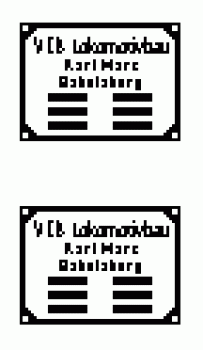 TT D DR Zubehör Fabrikschild NS Paar Babelsberg eckig klein BR 3