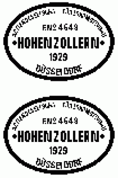 0 D DR Zubehör Fabrikschild Hohenzollern oval
