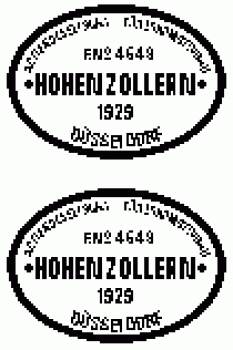 I D DR Zubehör Fabrikschild Hohenzollern oval