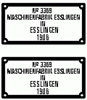 TT D DR Zubehör Schild Paar ESSLINGEN oval