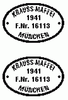 G D DR Zubehör Schild Paar Kraus Maffei oval