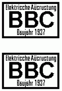 0 D DR Zubehör Schild Paar BBC eckig
