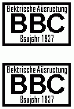 G D DR Zubehör Schild Paar BBC eckig