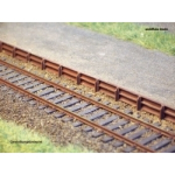 H0 D Zubehör Geländegestaltung Bahnsteigkante aus Stahlschwelle