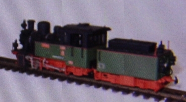 H0e D PRI Dampflokomotive Frank S grün schwarz rot