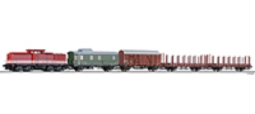 TT D DR Güterzug Set dig. Diesellok Güterwagen 2A Ep.IV